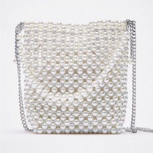 Bride Zara pearl mini bucket bag